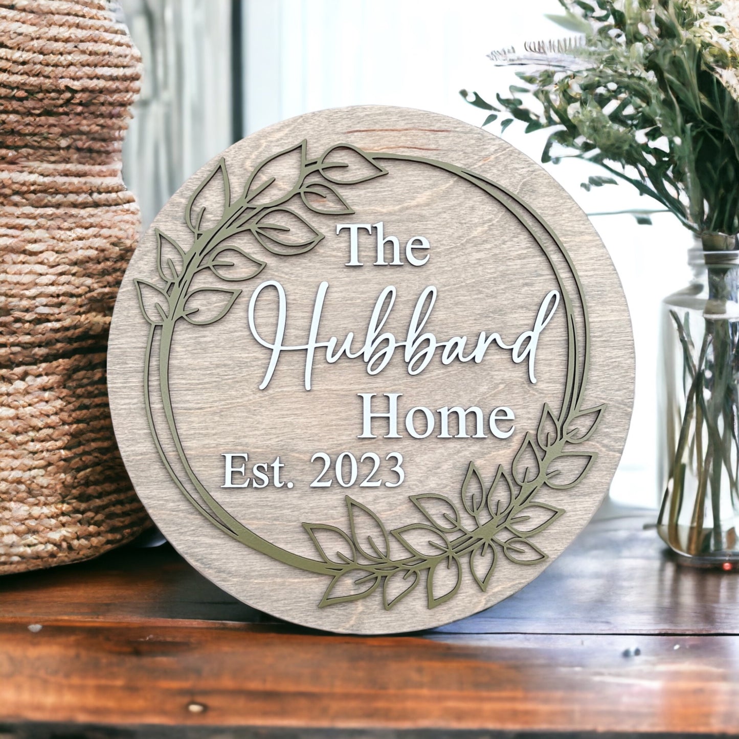 Greenery Family Sign