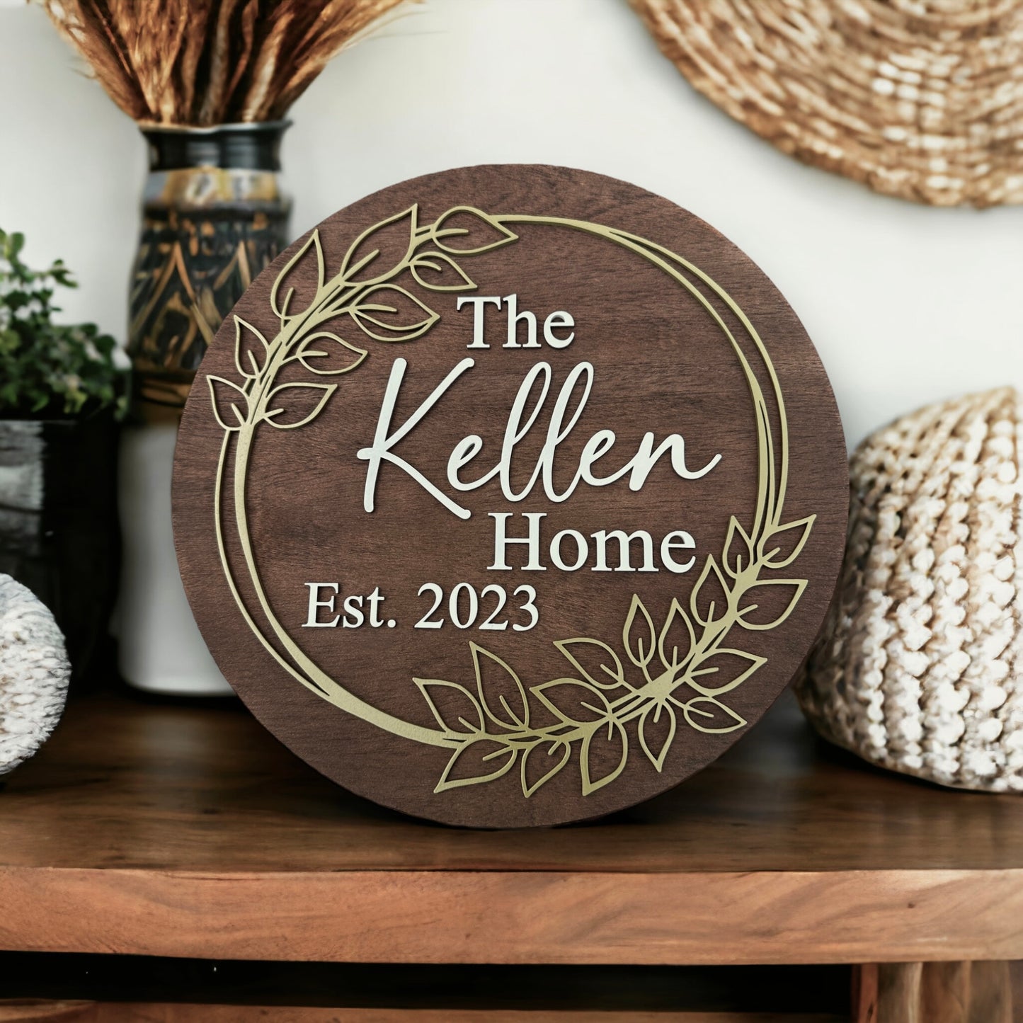 Greenery Family Sign