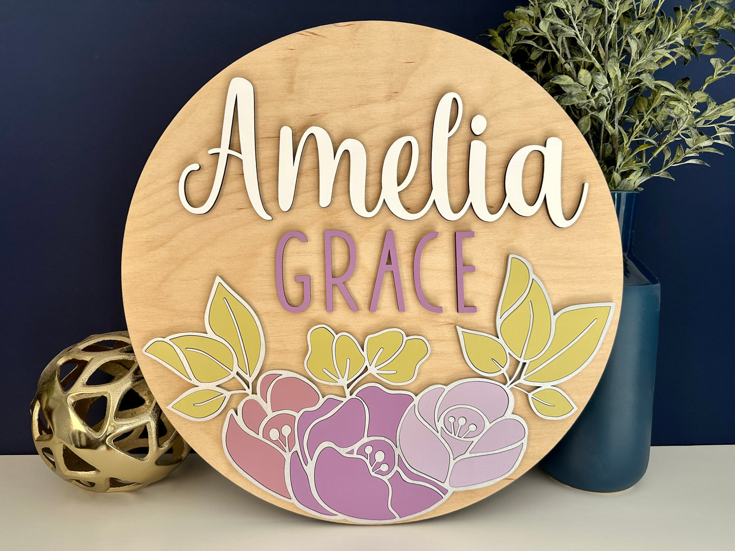 Floral Nursery Sign