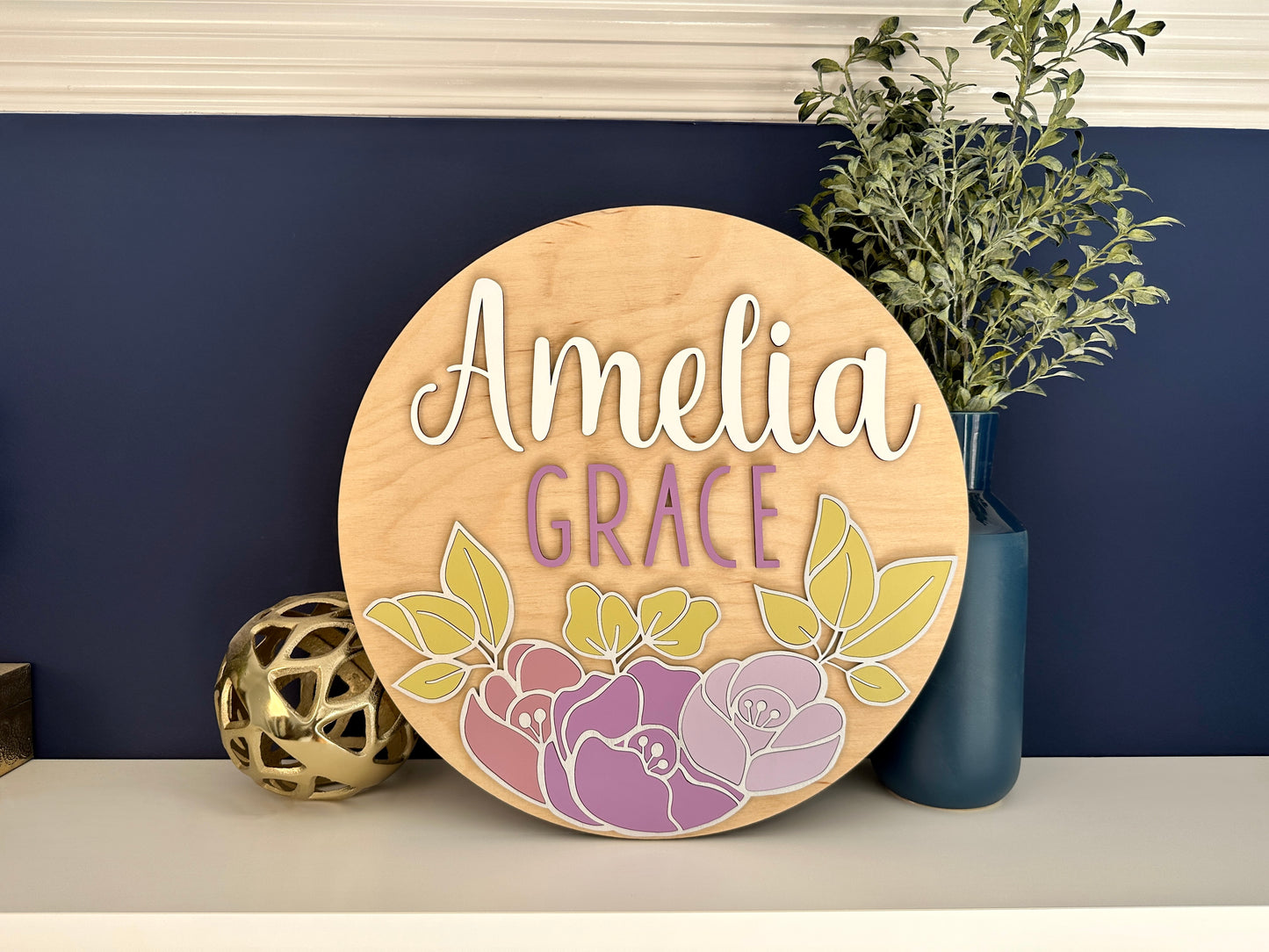 Floral Nursery Sign