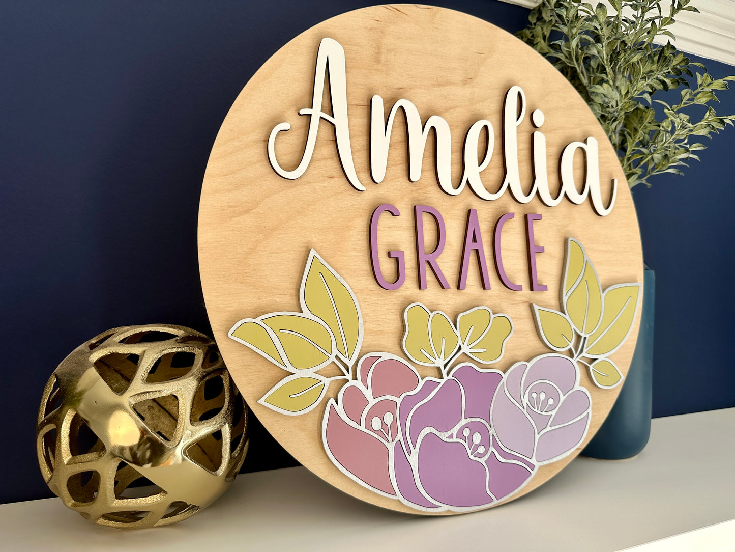 Floral Nursery Sign