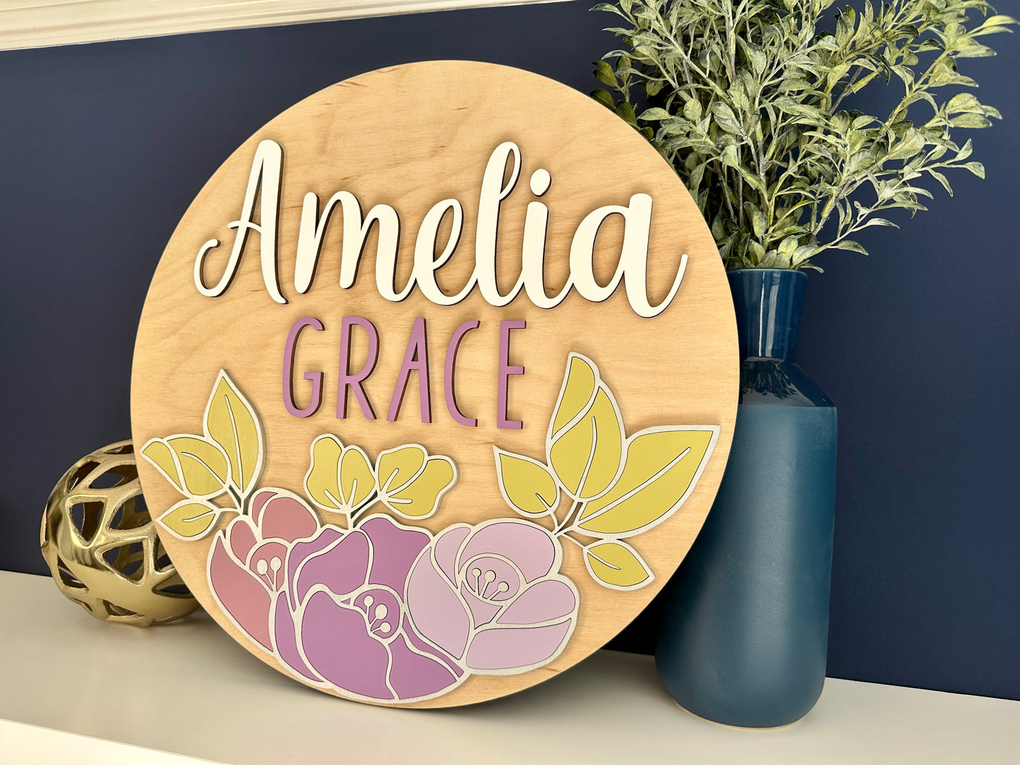 Floral Nursery Sign
