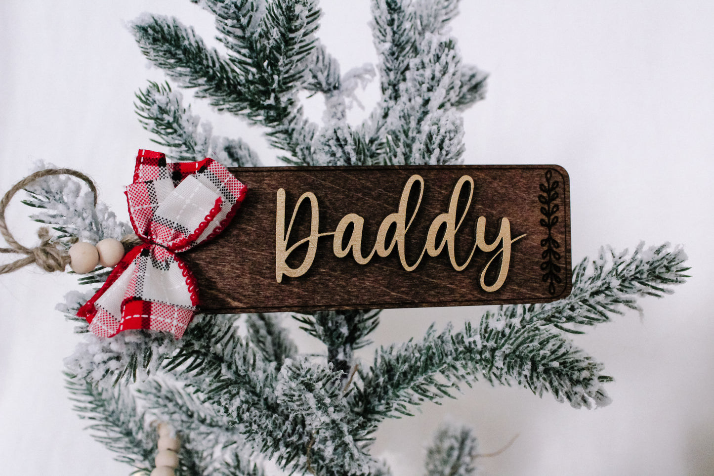 Rustic Holiday Stocking Tag with Bow