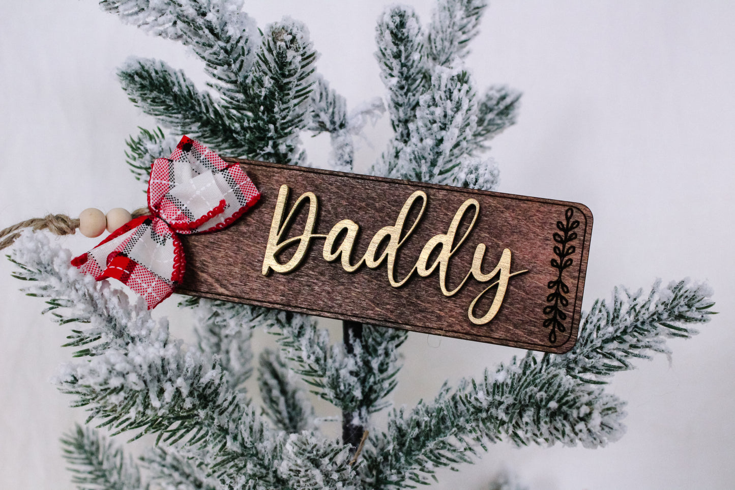Rustic Holiday Stocking Tag with Bow