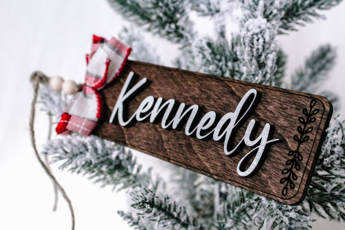 Rustic Holiday Stocking Tag with Bow