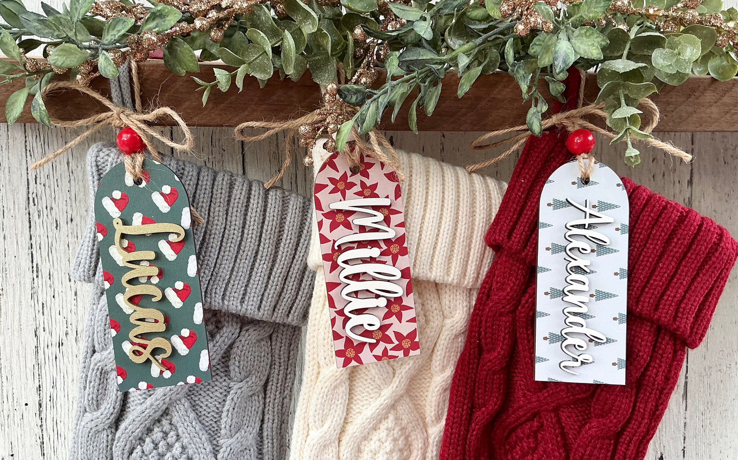 Patterned Stocking Tags