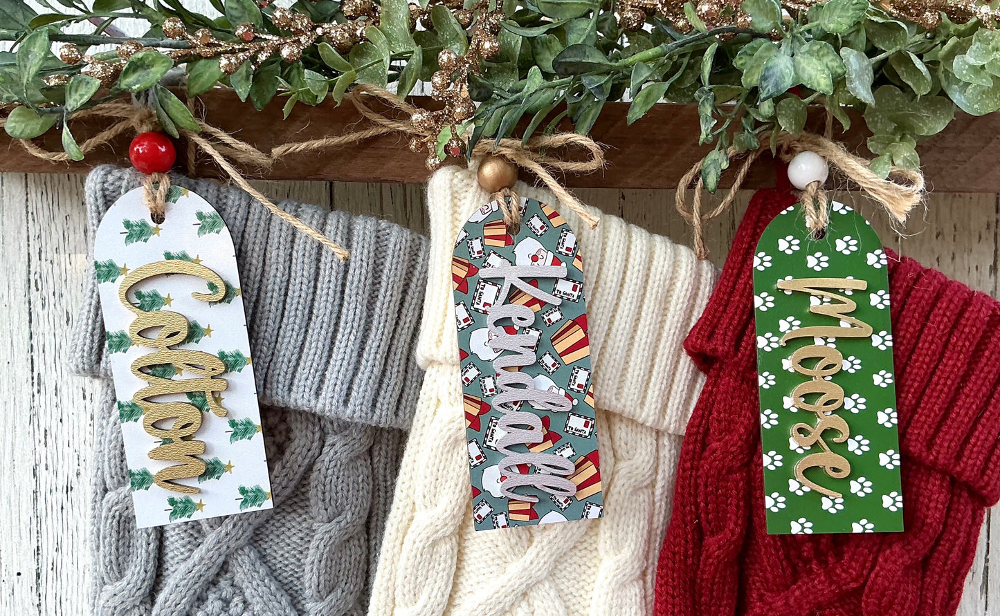 Patterned Stocking Tags