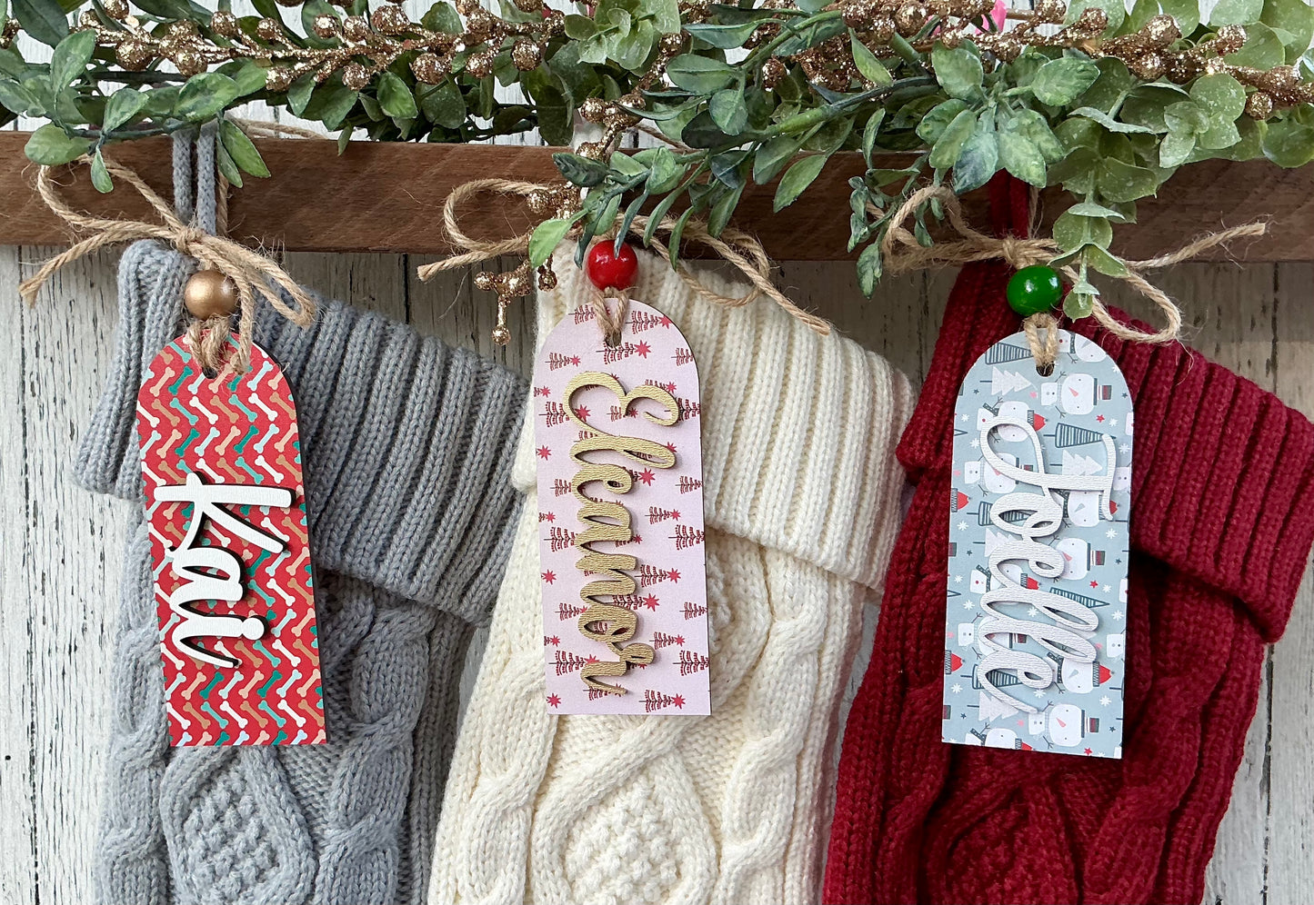 Patterned Stocking Tags