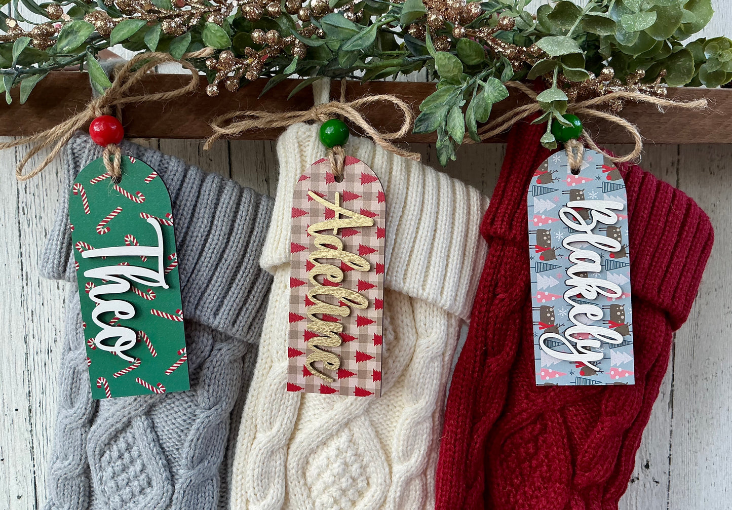 Patterned Stocking Tags