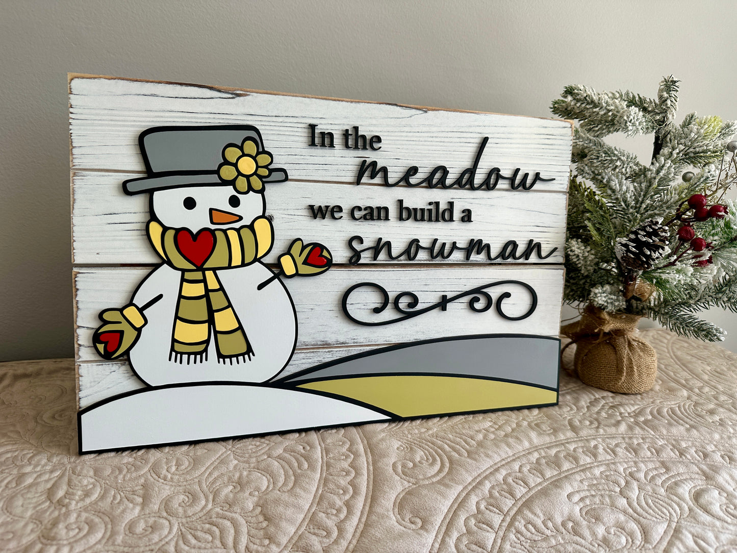 Whimsical Snowman Sign