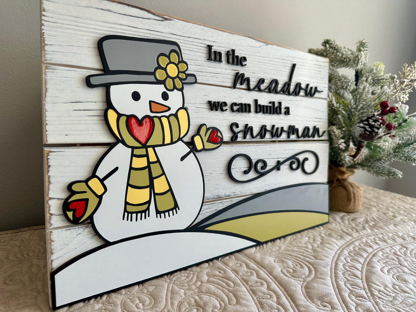 Whimsical Snowman Sign