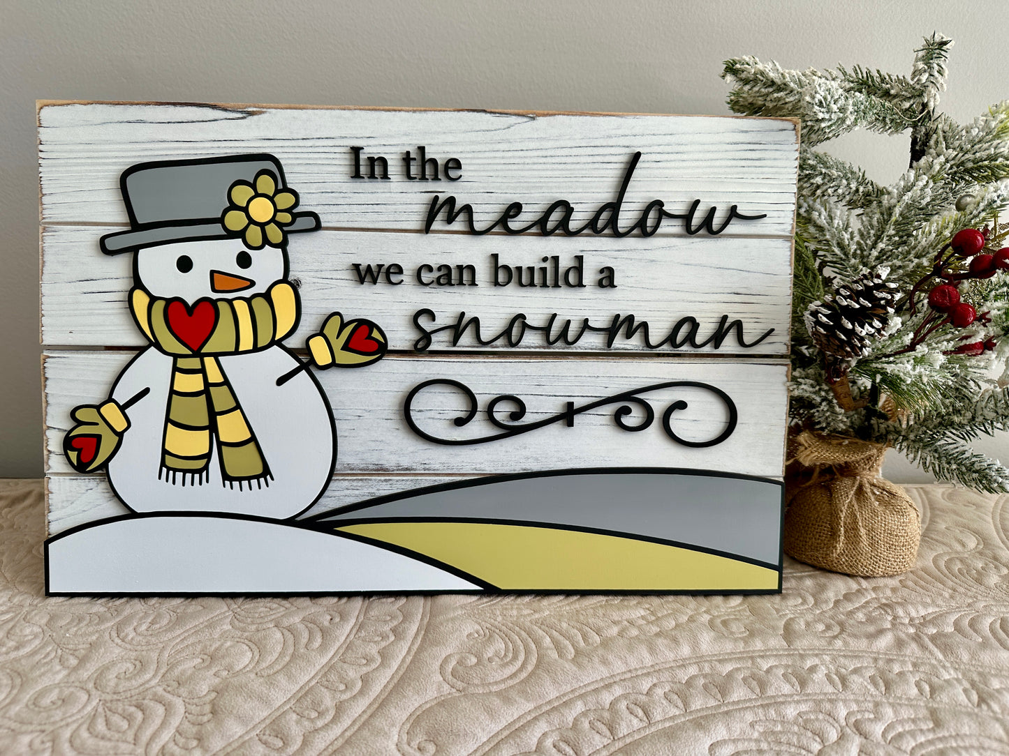 Whimsical Snowman Sign