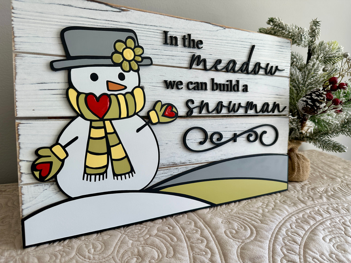 Whimsical Snowman Sign