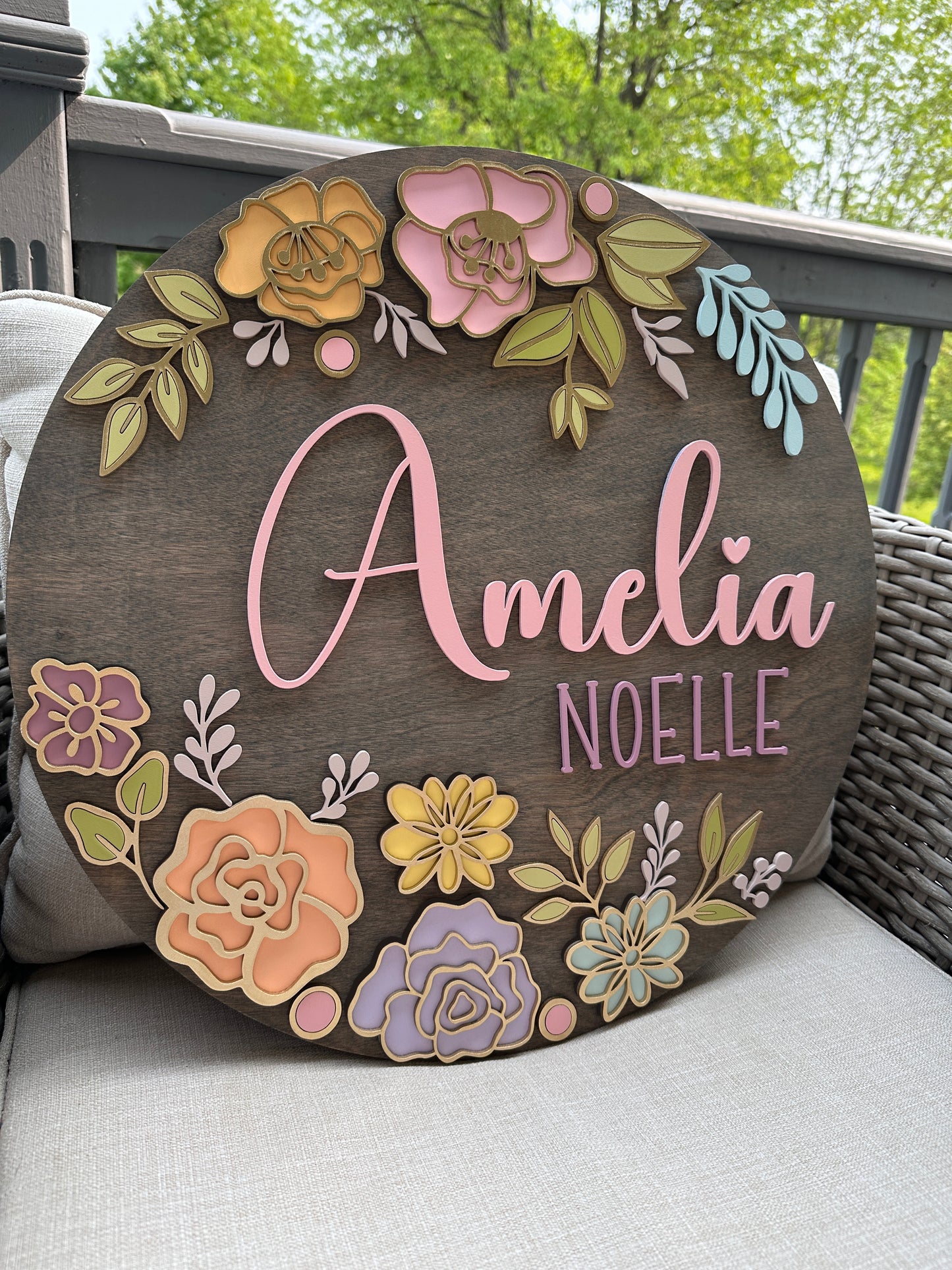 Pastel Floral Nursery Sign