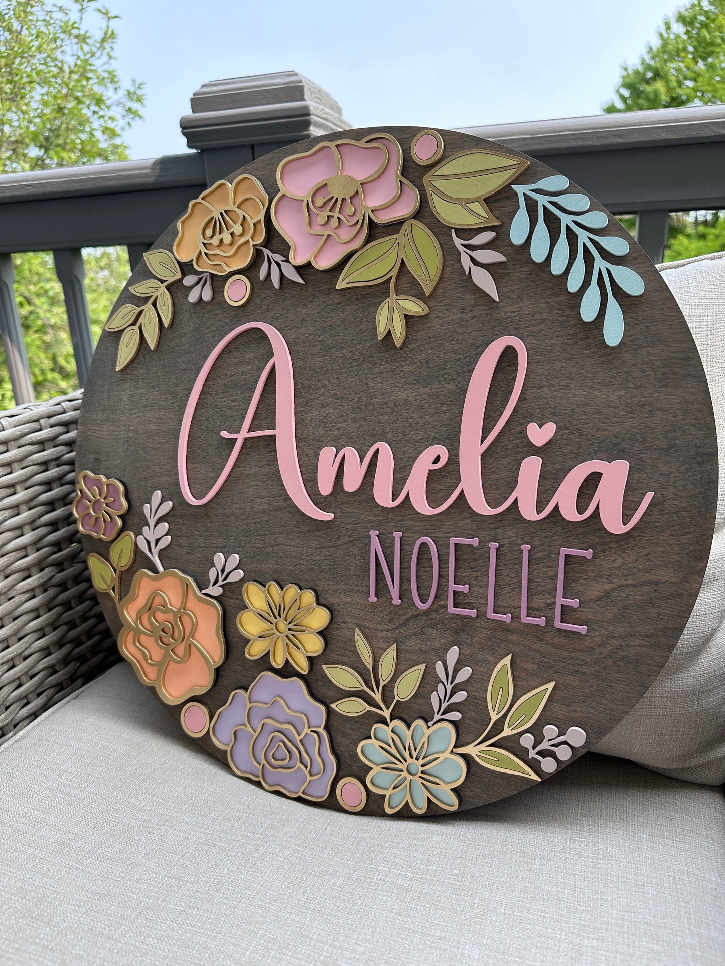 Pastel Floral Nursery Sign