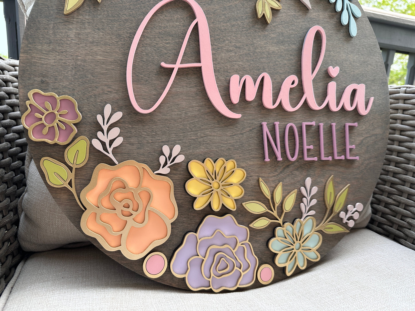 Pastel Floral Nursery Sign