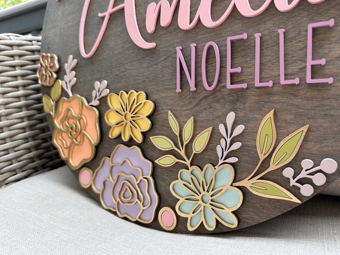 Pastel Floral Nursery Sign