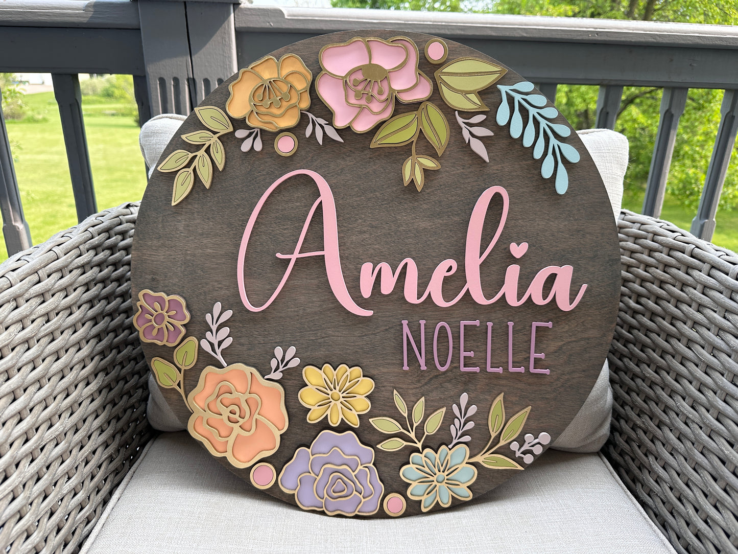 Pastel Floral Nursery Sign